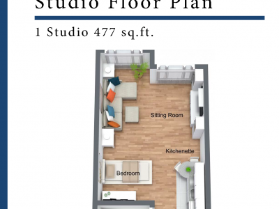 Sun Pointe Studio 477 sq ft